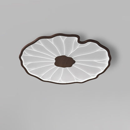 Flush Mount LED Fixture Wood Grain Acrylic Panel Adjustable Color Temperature for Low Profile Spaces Living Room Bedroom Office