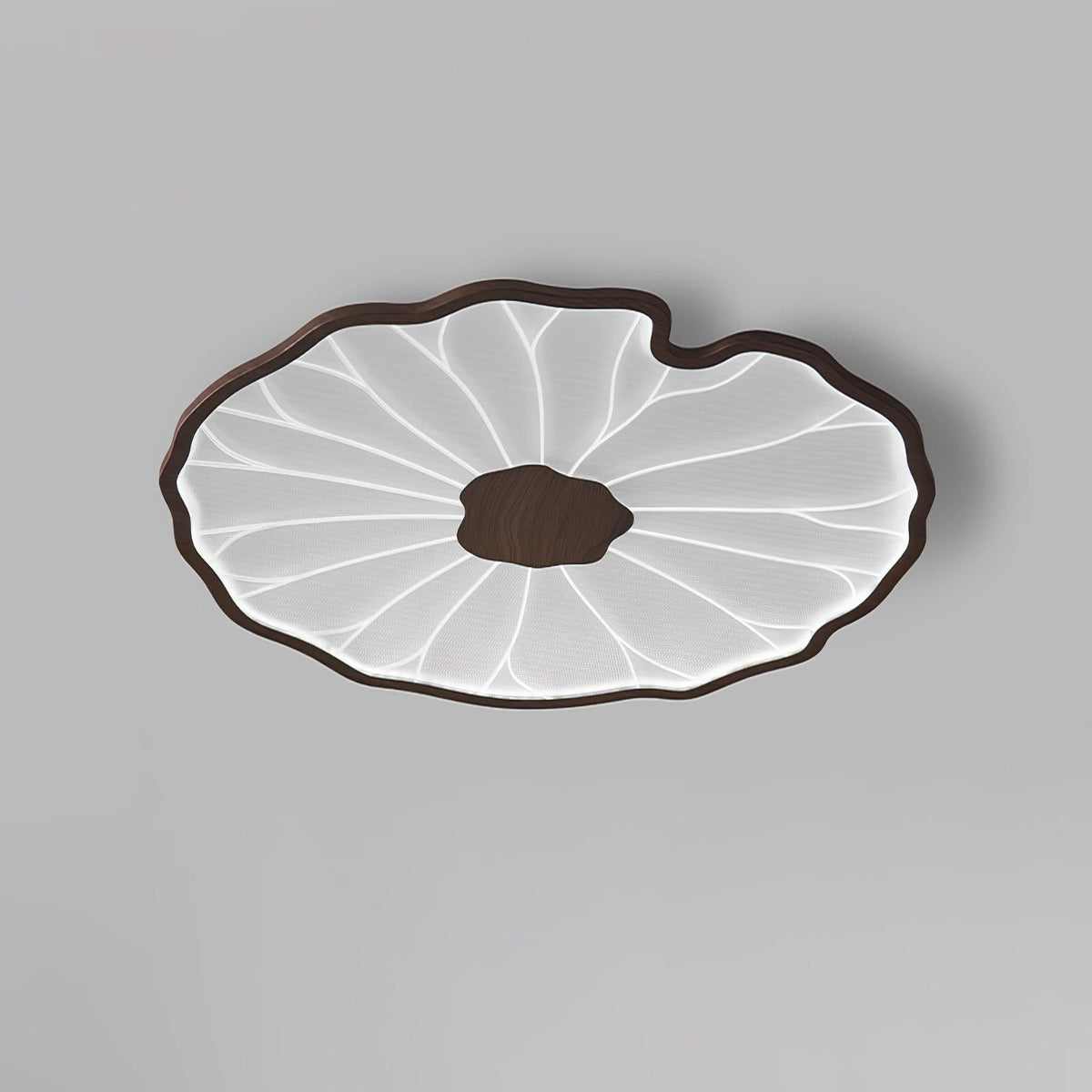 Wood LED Flush Mount Ceiling Light 28 inch Contemporary Fixture for Bedrooms & Living Rooms Modern Home Lighting