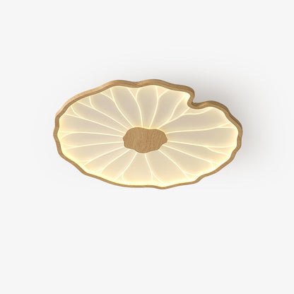 Organic Leaf-Inspired LED Ceiling Light with Wood-Grain Finish for Living Room & Bedroom