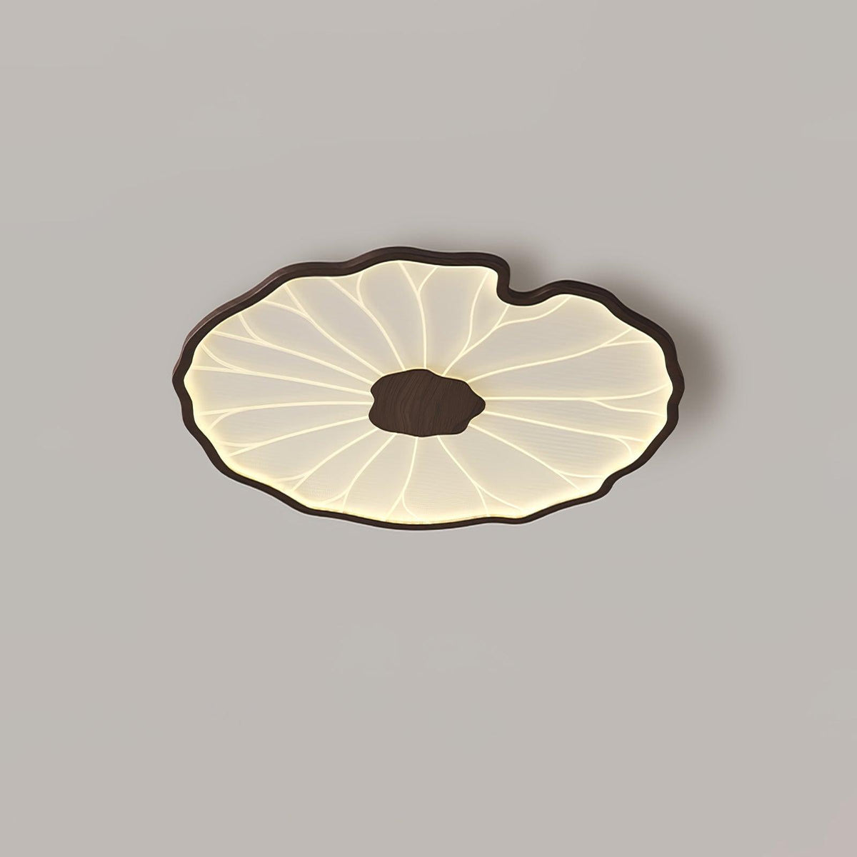 Wood LED Flush Mount Ceiling Light 28 inch Contemporary Fixture for Bedrooms & Living Rooms Modern Home Lighting