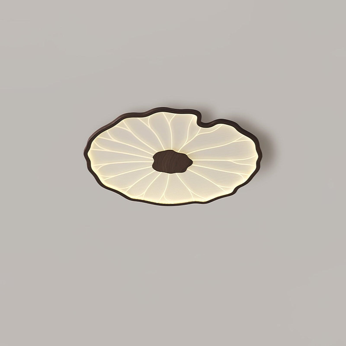 Flush Mount LED Ceiling Light with Wood Grain Finish for Low Ceilings, Living Room, Bedroom