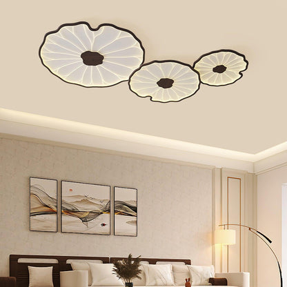 Wood LED Flush Mount Ceiling Light 28 inch Contemporary Fixture for Bedrooms & Living Rooms Modern Home Lighting