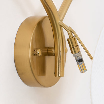 Ceramic Petal Wall Sconce – Floral LED Light with Gold Metal Accents for Hallway, Bedroom & Living Room Decor