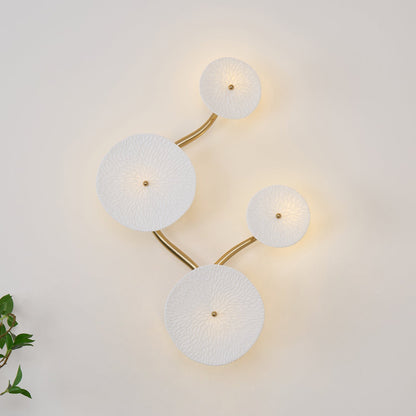 Sculpted Petal Sconce Gold White LED Art Deco Fixture Hallway Living Room Meditation Bedroom Accent 19.7 in Wall Mount Indoor Lighting