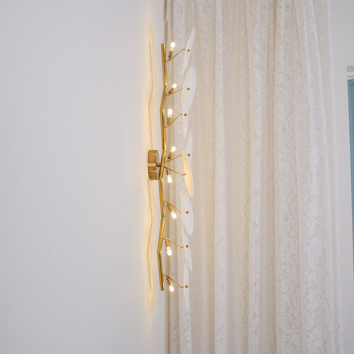 Sculpted Petal Sconce Gold White LED Art Deco Fixture Hallway Living Room Meditation Bedroom Accent 19.7 in Wall Mount Indoor Lighting