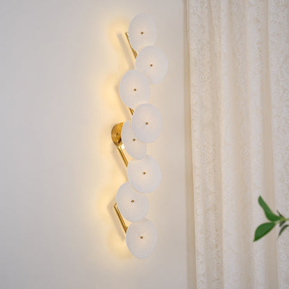 Ceramic Petal Wall Sconce – Floral LED Light with Gold Metal Accents for Hallway, Bedroom & Living Room Decor