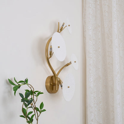 Ceramic Petal Wall Sconce Sculptural Multi-Light Fixture Hardwire Installation for Bedroom Living Room Hallway Modern Artistic Decor