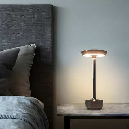 Cordless Touch-Dimming Metal Bedside Lamp – 3 Brightness Settings, USB Rechargeable Portable LED Light for Nightstand, Office Desk, Living R