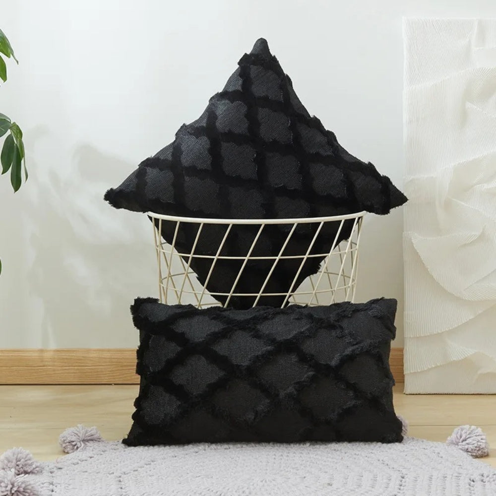 Lunel Velvet Pillow Cover - Boho Geometric, Soft Texture