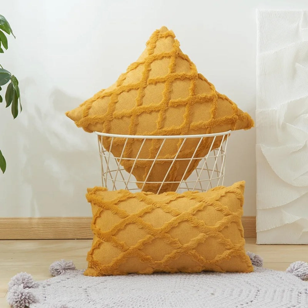 Lunel Velvet Pillow Cover - Boho Geometric, Soft Texture