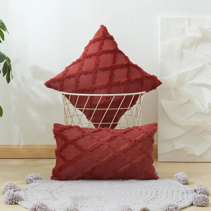Lunel Velvet Pillow Cover - Boho Geometric, Soft Texture