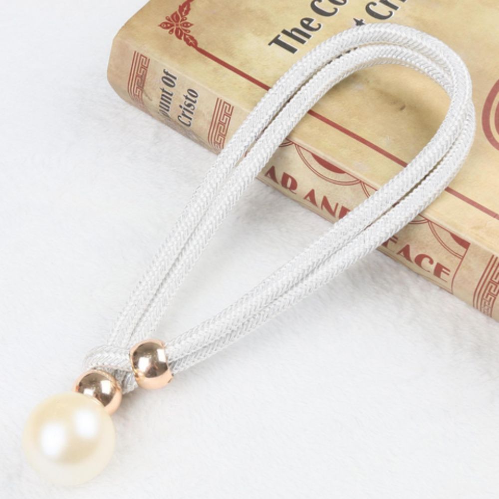Lustra Curtain Tiebacks - Faux Pearl, Adjustable Holdbacks for Elegant Drapery