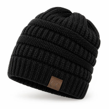 Beanie Ponytail Hole Soft Stretchy Acrylic