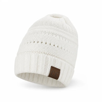 Beanie Ponytail Hole Soft Stretchy Acrylic