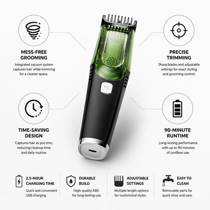Beard Trimmer Integrated Vacuum 90-Minute Runtime