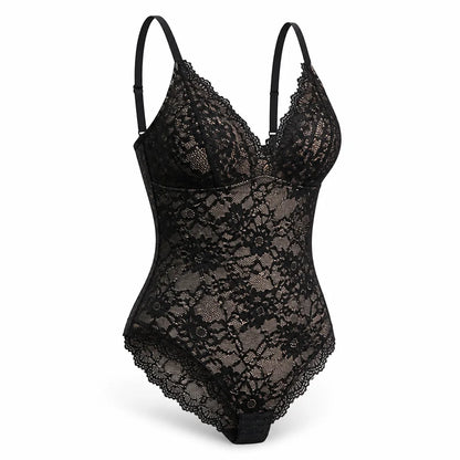 Bodysuit Lace V-Neck Tummy Control