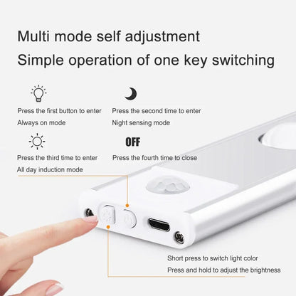 Cabinet Light Motion-Activated USB Rechargeable Aluminum