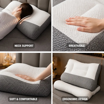 Cervical Support Pillow Ergonomic Contour Breathable Soy Fiber & Polyester