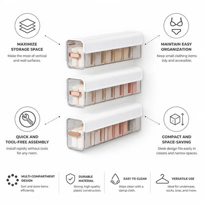 Closet Hanging Organizer Vertical Space-Saving Multi-Compartment