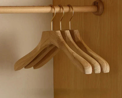 Clothes Hangers Camphor Wood Wide Shoulder Set of 2