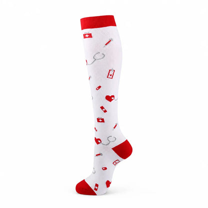 Compression Socks Knee-High Graduated Support Breathable Cotton Blend