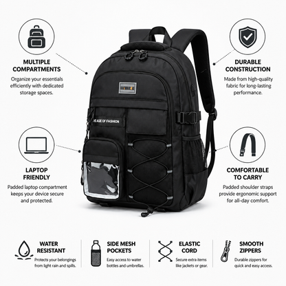 Durable Multi-Compartment School Backpack