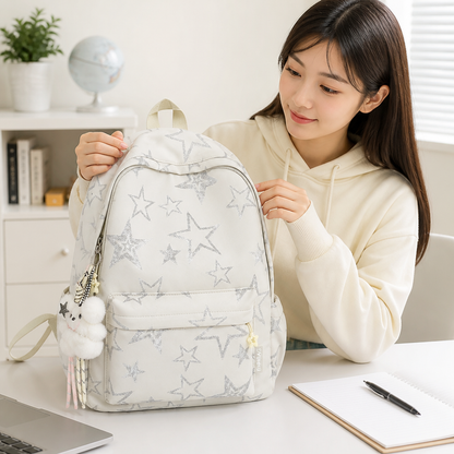 Durable Star-Patterned School Backpack