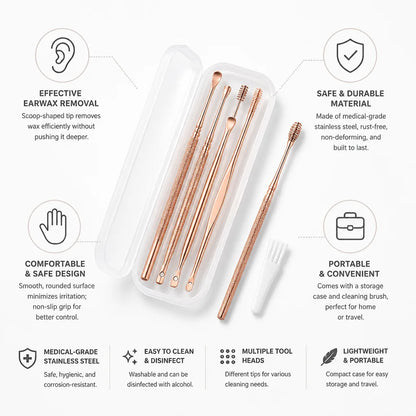 Earwax Removal Tool Medical Stainless Steel Scoop Tip