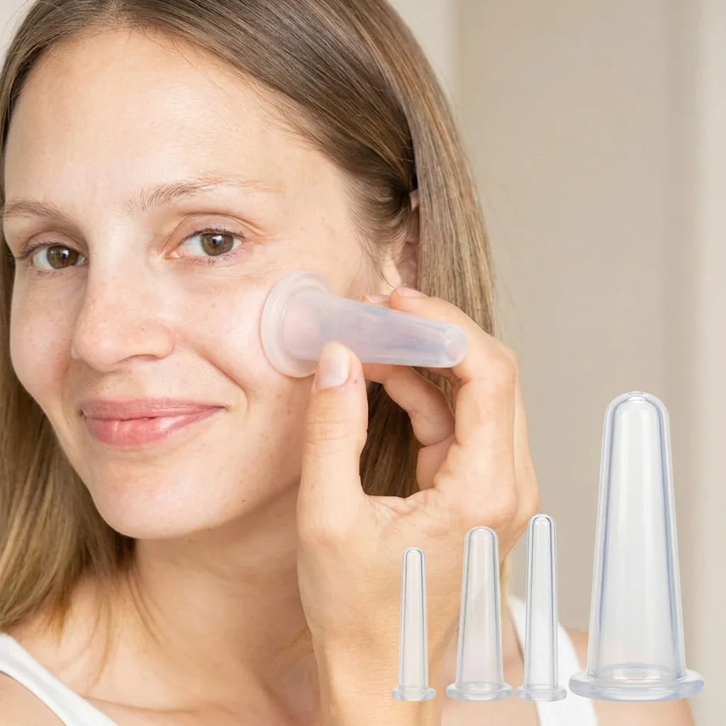 Facial Cupping Kit Food-Grade Silicone Set of 4