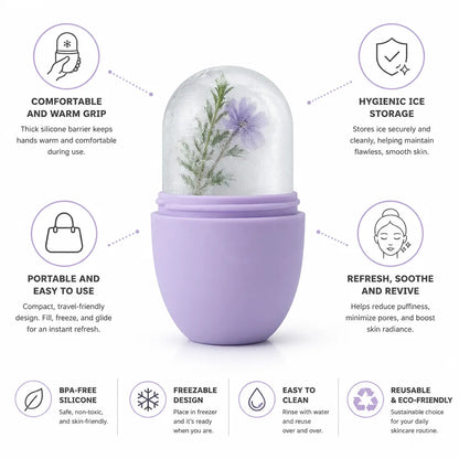 Facial Ice Roller Freezable Silicone Ergonomic Handle