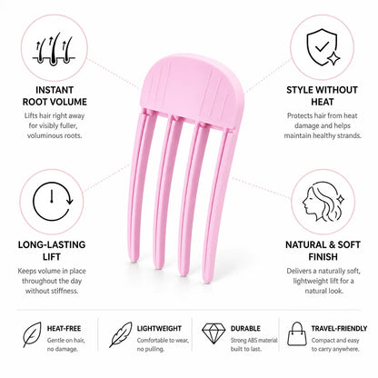 Hair Clip Root-Lifting 3-Tooth Heat-Free