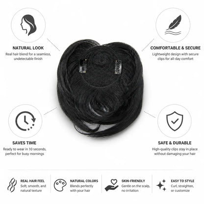 Hair Topper Clip-In Natural-Look Instant Coverage