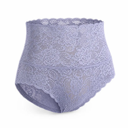 High-Waisted Panties Lace Compression Cotton Blend