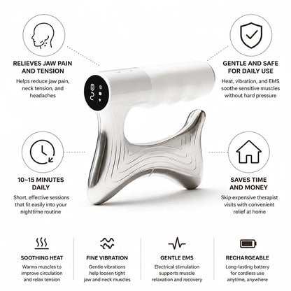 Jaw & Neck Massager Heat Vibration & EMS