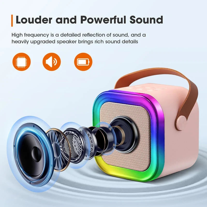 Kids Karaoke Machine Bluetooth Two Wireless Microphones