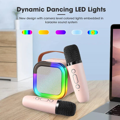 Kids Karaoke Machine Bluetooth Two Wireless Microphones