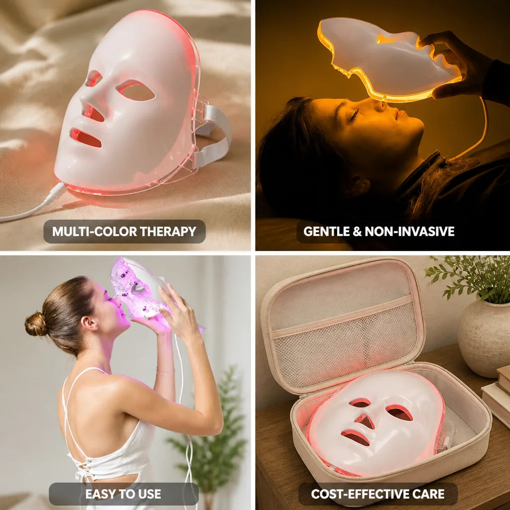 LED Facial Mask Multi-Color Adjustable Intensity