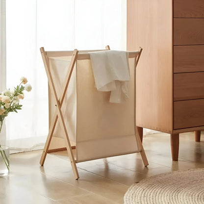 Laundry Basket Foldable Solid Wood Ventilated