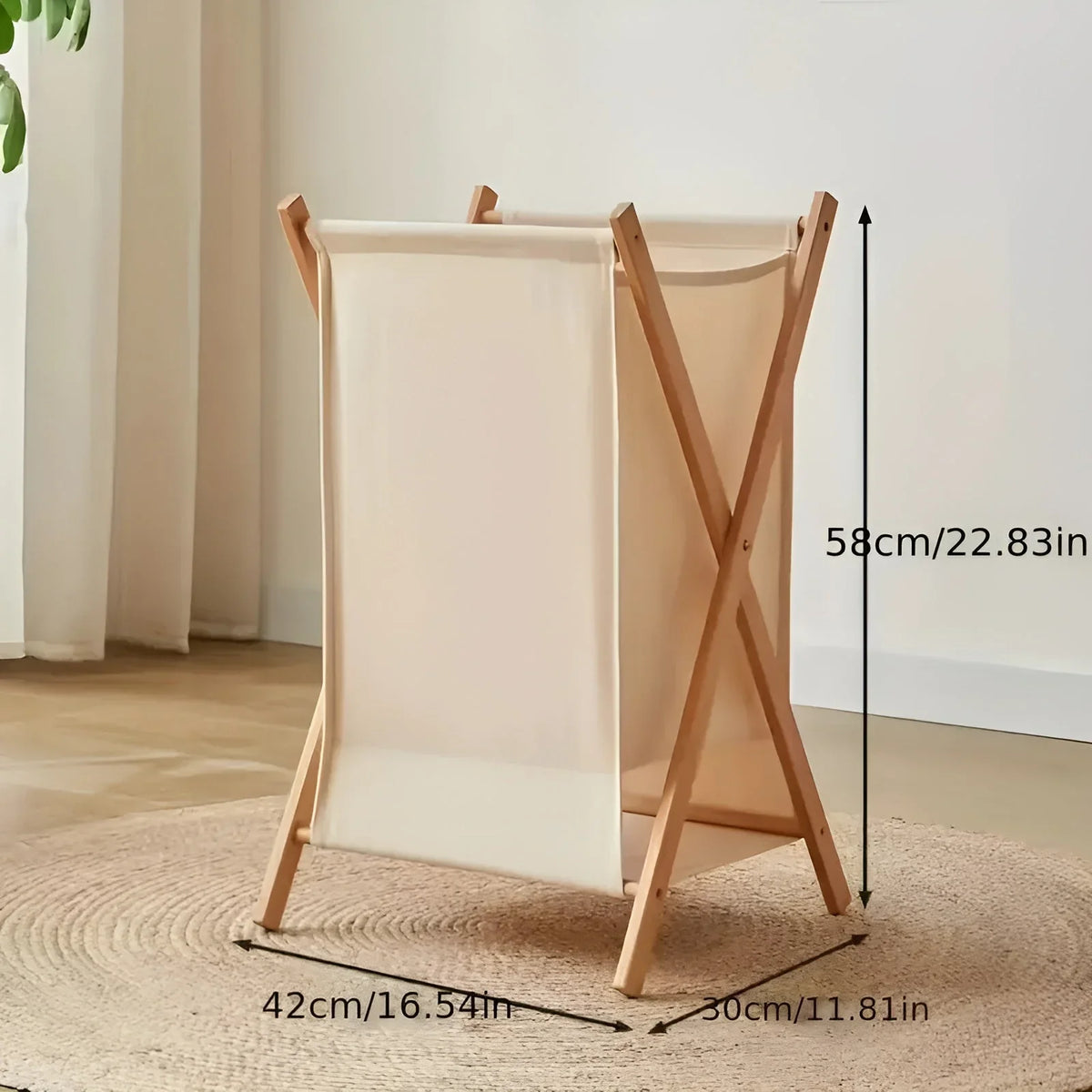 Laundry Basket Foldable Solid Wood Ventilated