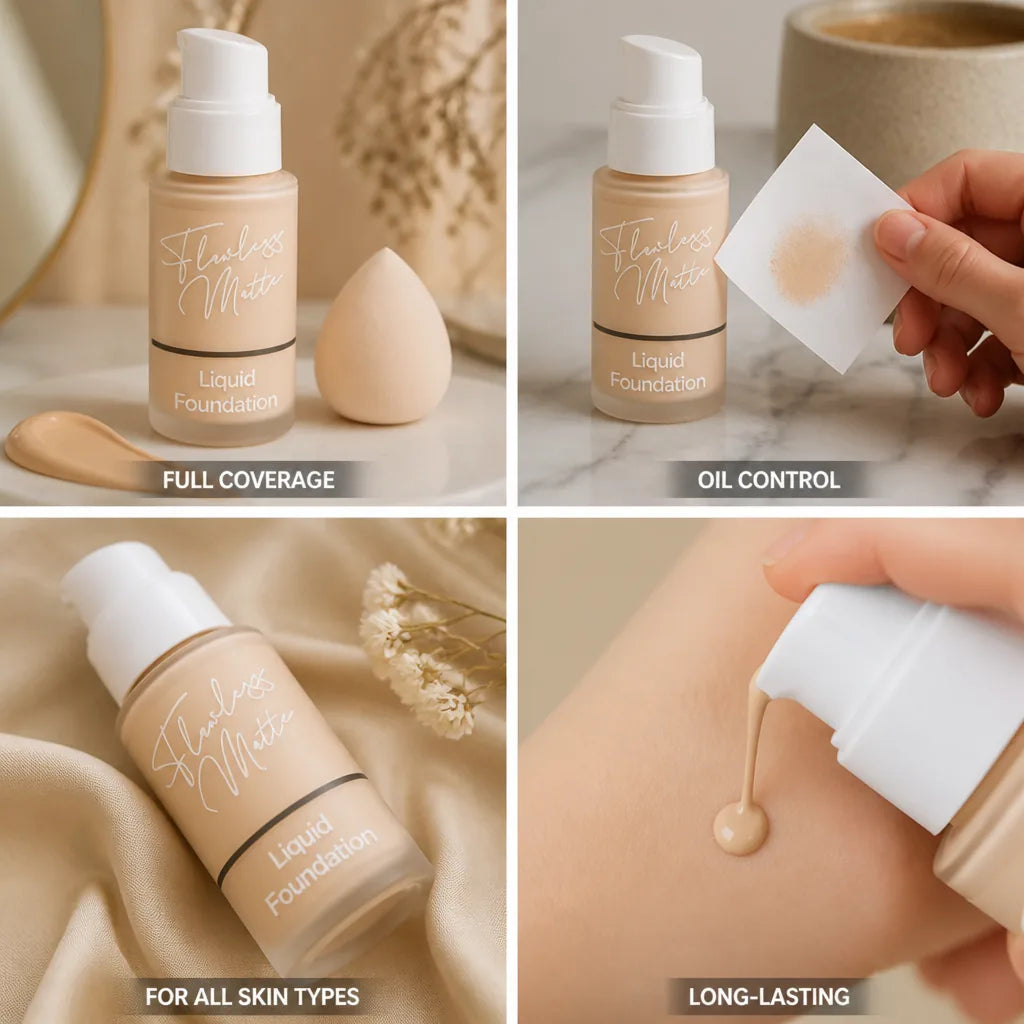 Liquid Foundation Full Coverage Matte Finish & Oil Control
