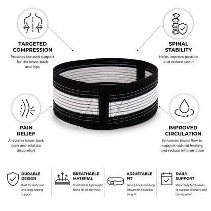 Lower Back Support Belt Targeted Compression & Pain Relief