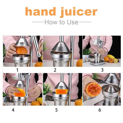 Manual Fruit Juicer Heavy-Duty Cast Iron & Dishwasher-Safe