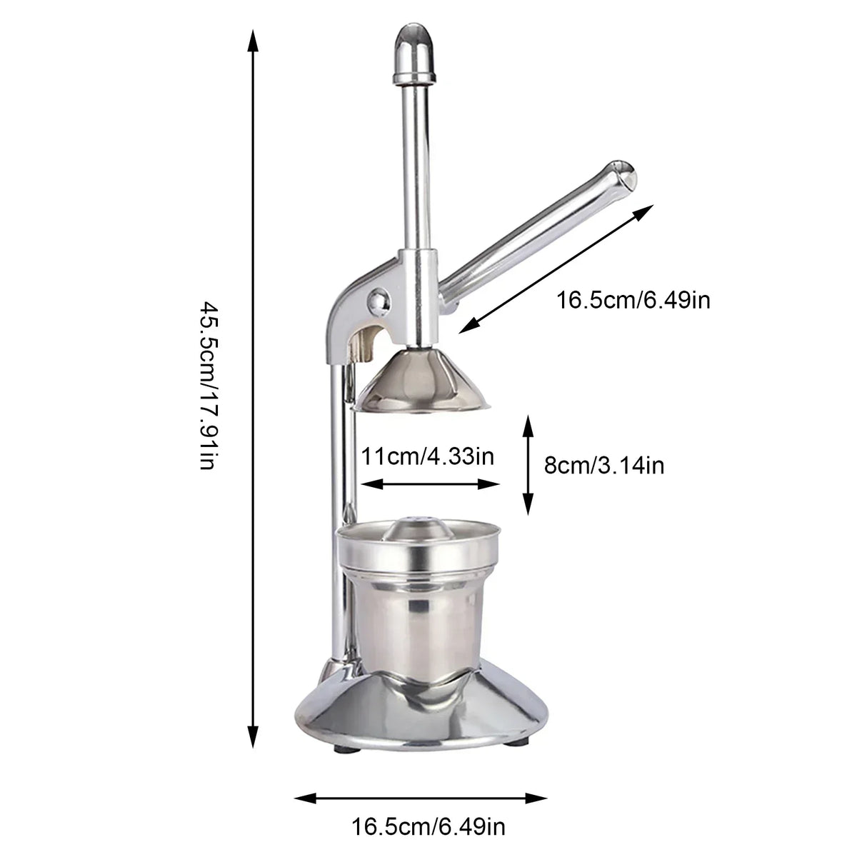 Manual Fruit Juicer Heavy-Duty Cast Iron & Dishwasher-Safe