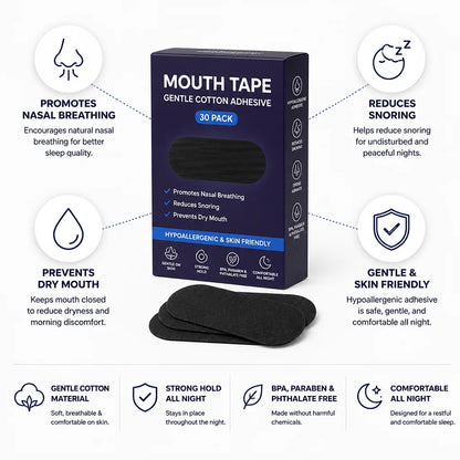 Mouth Tape Gentle Cotton Adhesive 30 Pack