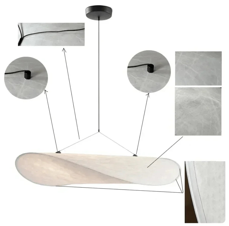 Pendant Lamp Handmade Silk Shade Integrated LED Remote Control