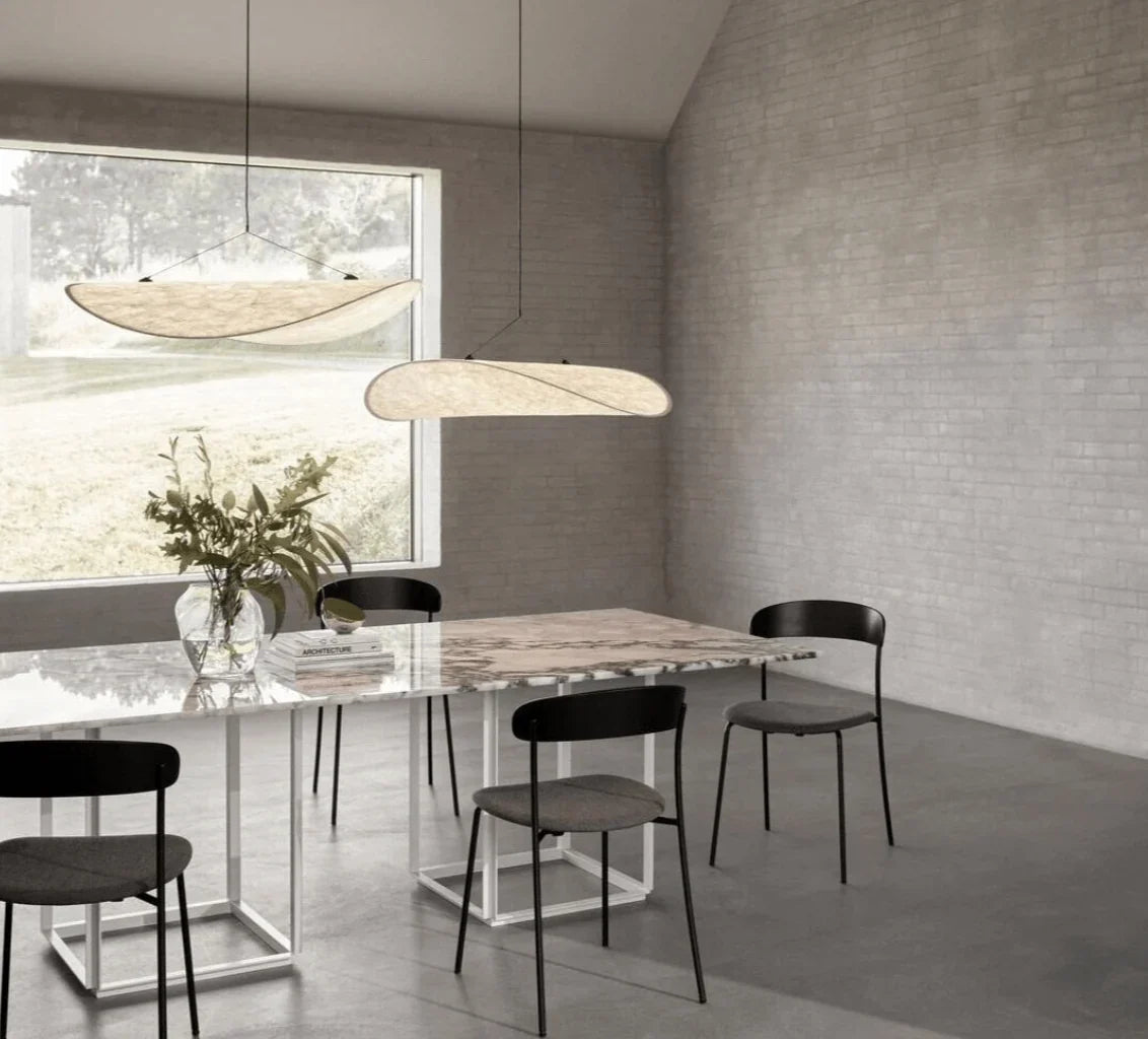 Pendant Lamp Handmade Silk Shade Integrated LED Remote Control