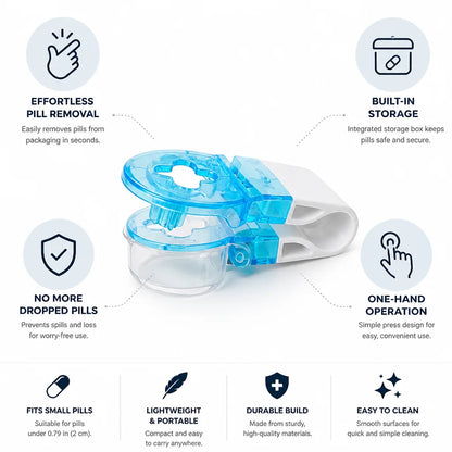 Pill Remover One-Hand Operation Built-In Storage