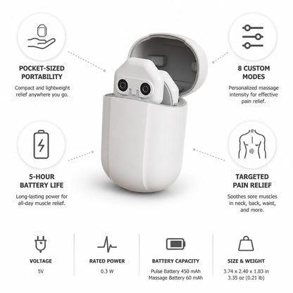 Pocket Massager 8 Modes Rechargeable 5-Hour Battery
