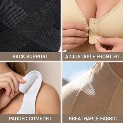 Posture Correction Bra Cross-Back Support & Adjustable Front Hook