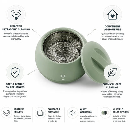 Retainer, Aligner & Mouthguard Cleaner Ultrasonic Travel Size